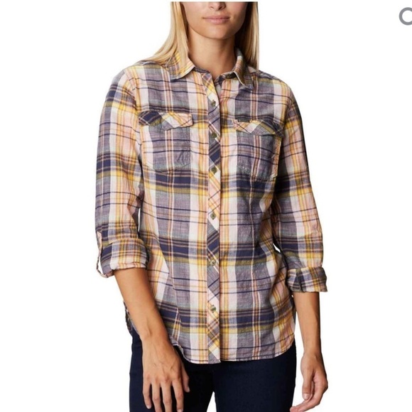 COLUMBIA Camp Henry Long Sleeve Plaid Button Shirt! Small Womens - Picture 9 of 9